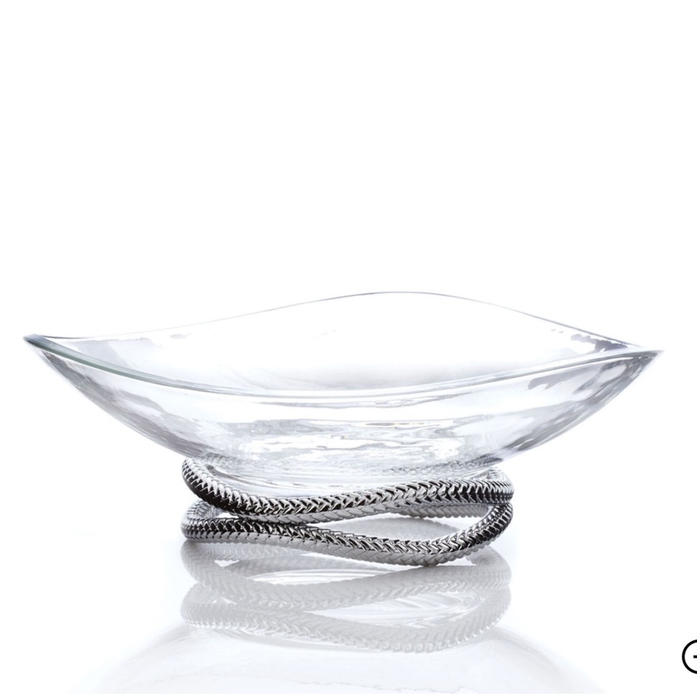 Nambe Braid Centerpiece Glass Bowl